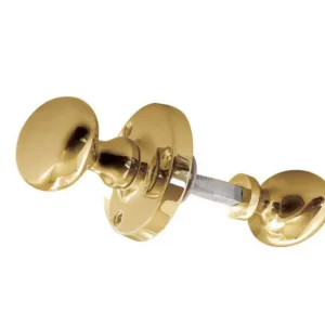 Oval Rim Door Knob Polished Brass