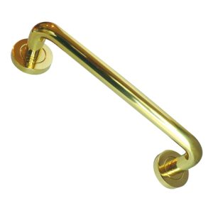 Pull Handle On Rose (225mm OR 305mm c/c), Polished Brass