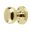 Mushroom Mortice Door Knob Polished Brass