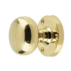 Mushroom Mortice Door Knobs- 70mm- Polished Brass