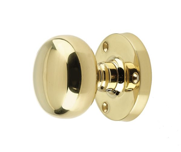 Mushroom Mortice Door Knobs- 70mm- Polished Brass