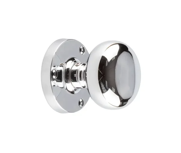 Mushroom Mortice Door Knob Polished Chrome