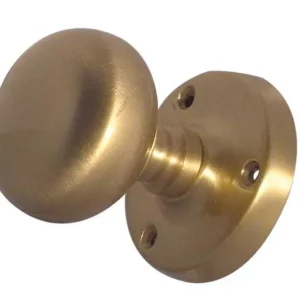 Mushroom Mortice Door Knob Satin Brass