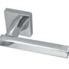 Frelan Hardware Paja Kubus Straight Door Handles On Square Rose, Polished Chrome (Sold In Pairs)