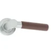 Ascot Door Handle On Rose Brown Leather/Satin Chrome