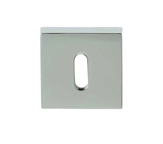 Frelan Hardware Rombo Standard Profile Square Escutcheon, Polished Chrome