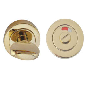 Frelan Hardware Bathroom Turn & Release With Indicator (50Mm X 10Mm), Pvd Stainless Brass