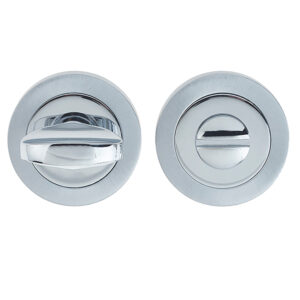 Frelan Hardware Bathroom Turn & Release (50Mm X 10Mm), Dual Finish Polished Chrome & Satin Chrome