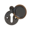 Frelan Hardware Standard Profile Round Covered Escutcheon, Antique Brass