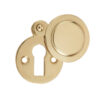 Frelan Hardware Standard Profile Round Covered Escutcheon, Polished Brass