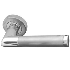 Mitred Handle On Rose Polished Chrome/Satin Chrome