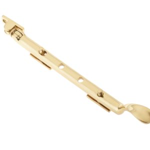 Heavy Casement Spoon End Window Stay (8", 10" Or 12"), Polished Brass