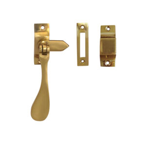 Frelan Hardware Hook And Mortice Casement Fastener, Polished Brass