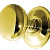 Mushroom Mortice Door Knob Polished Brass