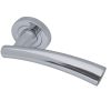 Paja Garda Door Handles On Round Rose, Polished Chrome (sold in pairs)