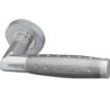 Frelan Hardware Aerodeck Door Handles On Round Rose, Dual Finish Polished Chrome & Satin Chrome (Sold In Pairs)