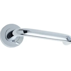 Thame Door Handle On Rose Polished Chrome