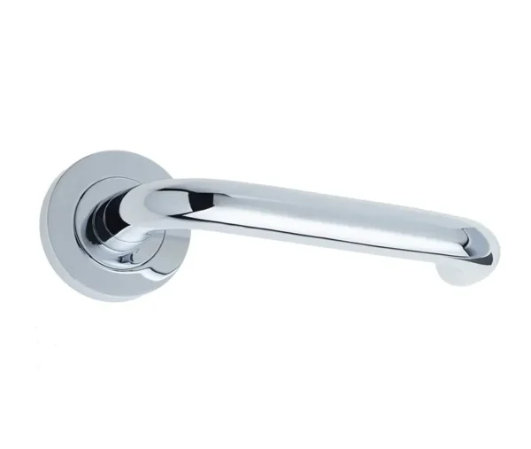 Thame Door Handle On Rose Polished Chrome