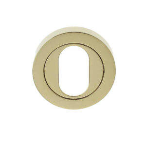 Frelan Hardware Oval Profile Escutcheon, Pvd Stainless Brass