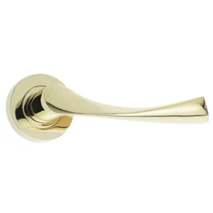 Twirl Door Handle On Rose Pvd Brass