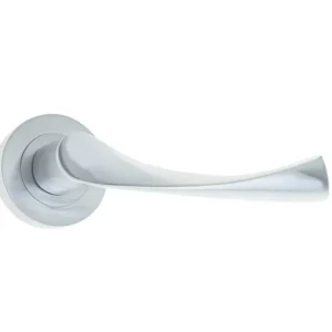 Twirl Door Handle On Rose Satin Chrome