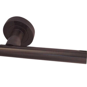 Frelan Hardware Petra Door Handles On Round Rose, Dark Bronze (Sold In Pairs)