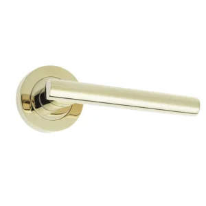 Petra Door Handle On Rose Pvd Brass