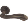 Frelan Hardware Gamma Door Handles On Round Rose, Dark Bronze (Sold In Pairs)