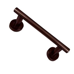 Straight Pull Handle On Rose (174mm OR 250mm c/c), Dark Bronze