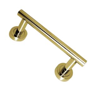 Straight Pull Handle On Rose (174mm OR 250mm c/c), Polished Brass