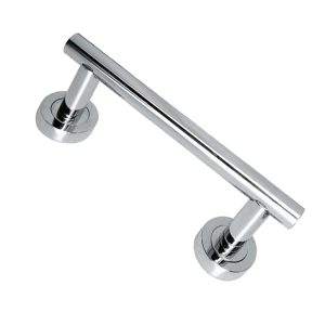 Straight Pull Handle On Rose (174mm OR 250mm c/c), Polished Chrome