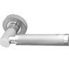 Frelan Hardware Avantime Door Handles On Round Rose, Dual Finish Polished Chrome & Satin Chrome (Sold In Pairs)