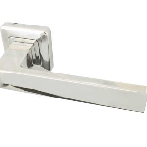 Mariani Kate Door Handles On Square Rose, Polished Chrome (sold in pairs)