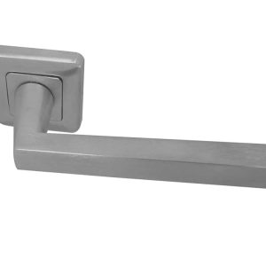 Mariani Klaudia Door Handles On Square Rose, Satin Chrome (sold in pairs)