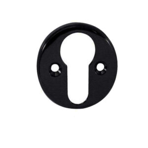 Frelan Hardware Euro Profile Escutcheon (40Mm Diameter), Polished Black Nickel