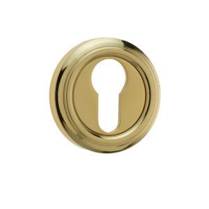 Frelan Hardware Parisian Euro Profile Escutcheon, Polished Brass