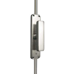 Frelan Hardware Locking Espagnolette Bolt With Square Handle, Satin Chrome