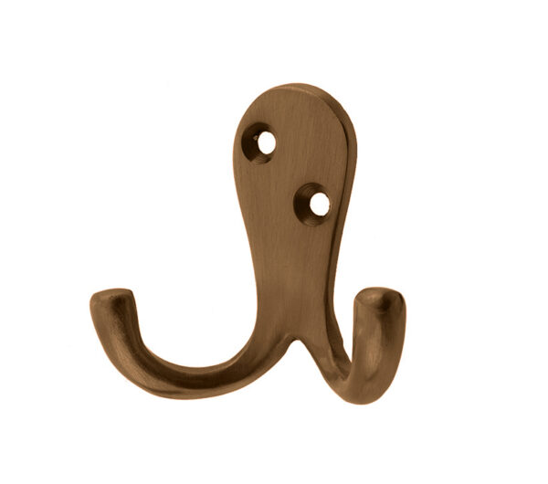 Frelan Hardware Double Robe Hook (53Mm X 27Mm), Antique Brass