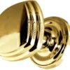 Piazza Mortice Door Knob Polished Brass On Round Rose