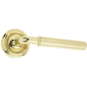 Elise Door Handle On Rose Polished Brass