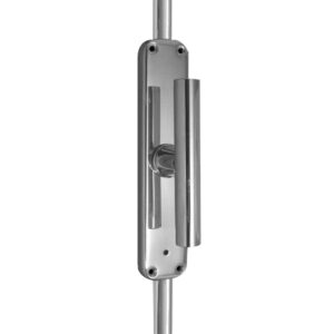 Frelan Hardware Locking Espagnolette Bolt With Cylinder Handle, Polished Chrome