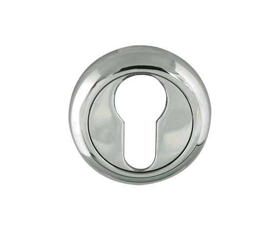 Frelan Hardware Euro Profile Bevelled Escutcheon, Polished Chrome