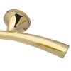 Paja Canto Door Handles On Round Rose, Polished Brass (sold in pairs)