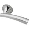 Paja Canto Door Handles On Round Rose, Polished Chrome (sold in pairs)