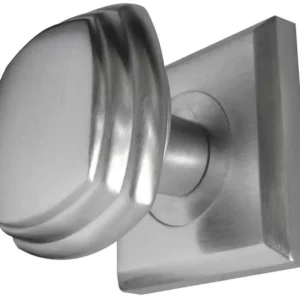 Piazza Mortice Door Knob Satin Chrome On Square Rose