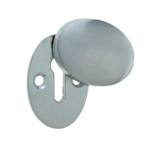 Frelan Hardware Standard Profile Oval Covered Escutcheon, Satin Chrome