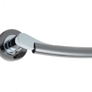 Arkus Door Handle On Rose Polished Chrome/Polished Black Nickel