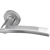 Modena Door Handle On Rose Polished Chrome/Satin Chrome