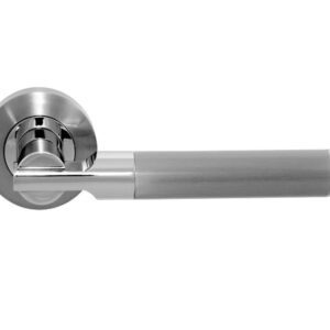 Lydia Door Handle On Rose Polished Chrome/Satin Chrome