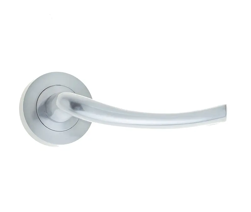 Opal Door Handle On Rose Satin Chrome